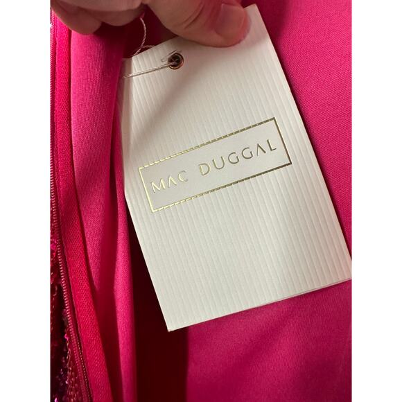 MAC DUGGAL 10029 Pink Ombre Sequin Long Sleeve Mini Dress Size Small NWT - Picture 15 of 16